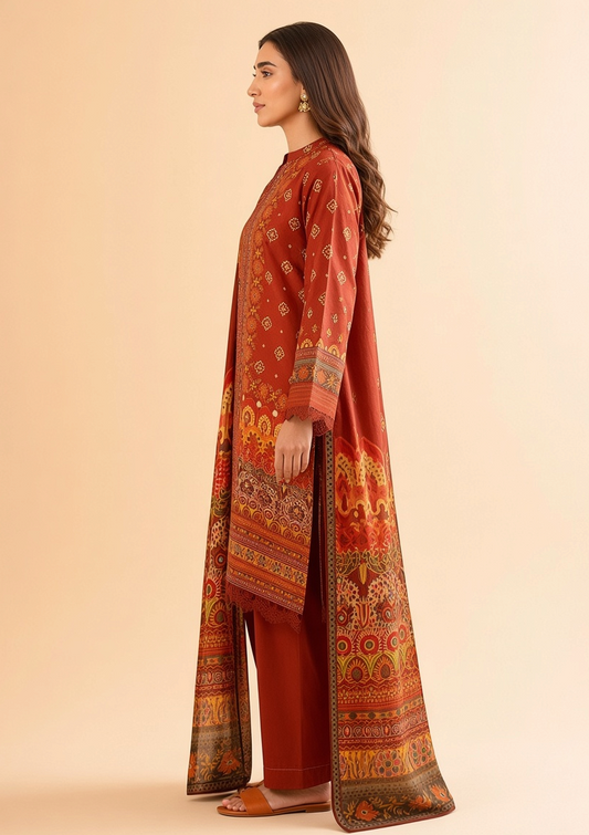 Nishat Linen 3-Piece Unstitched Suit | Printed Dupatta Winter Collection Vol.1 | Brands Store