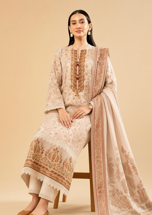 Nishat Linen 3-Piece Unstitched Suit | Printed Dupatta Winter Collection Vol.10 | Brands Store