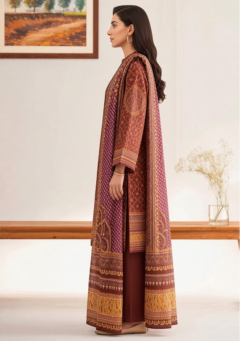 Nishat Linen 3-Piece Unstitched Suit | Printed Dupatta Winter Collection Vol.7 | Brands Store