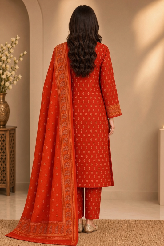 Bin Saeed Khaddar 3-Piece Unstitched Suit | Printed Dupatta Winter Collection Vol.7 | Brands Store
