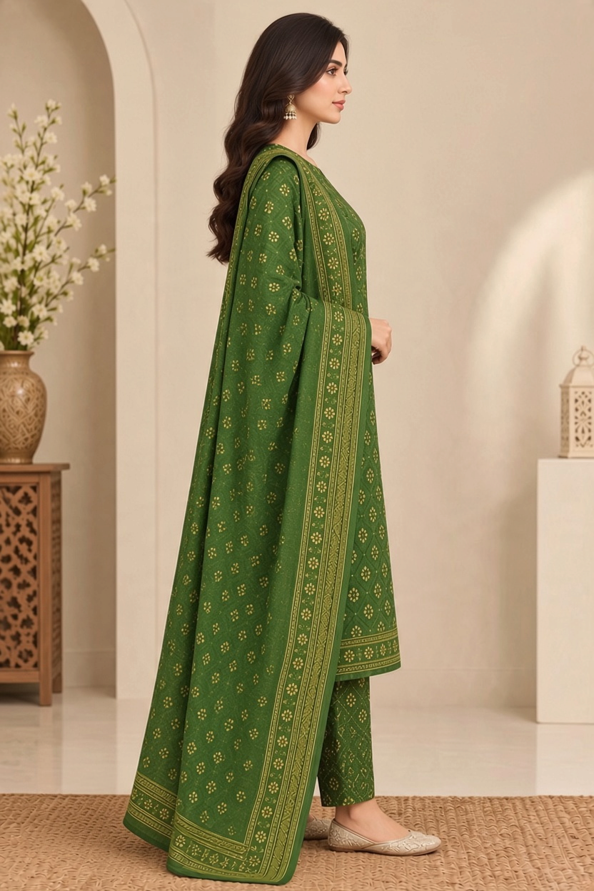 Bin Saeed Khaddar 3-Piece Unstitched Suit | Printed Dupatta Winter Collection Vol.6 | Brands Store
