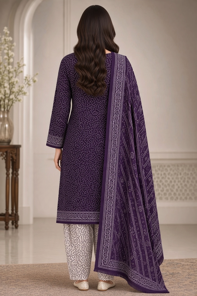 Bin Saeed Khaddar 3-Piece Unstitched Suit | Printed Dupatta Winter Collection Vol.5 | Brands Store