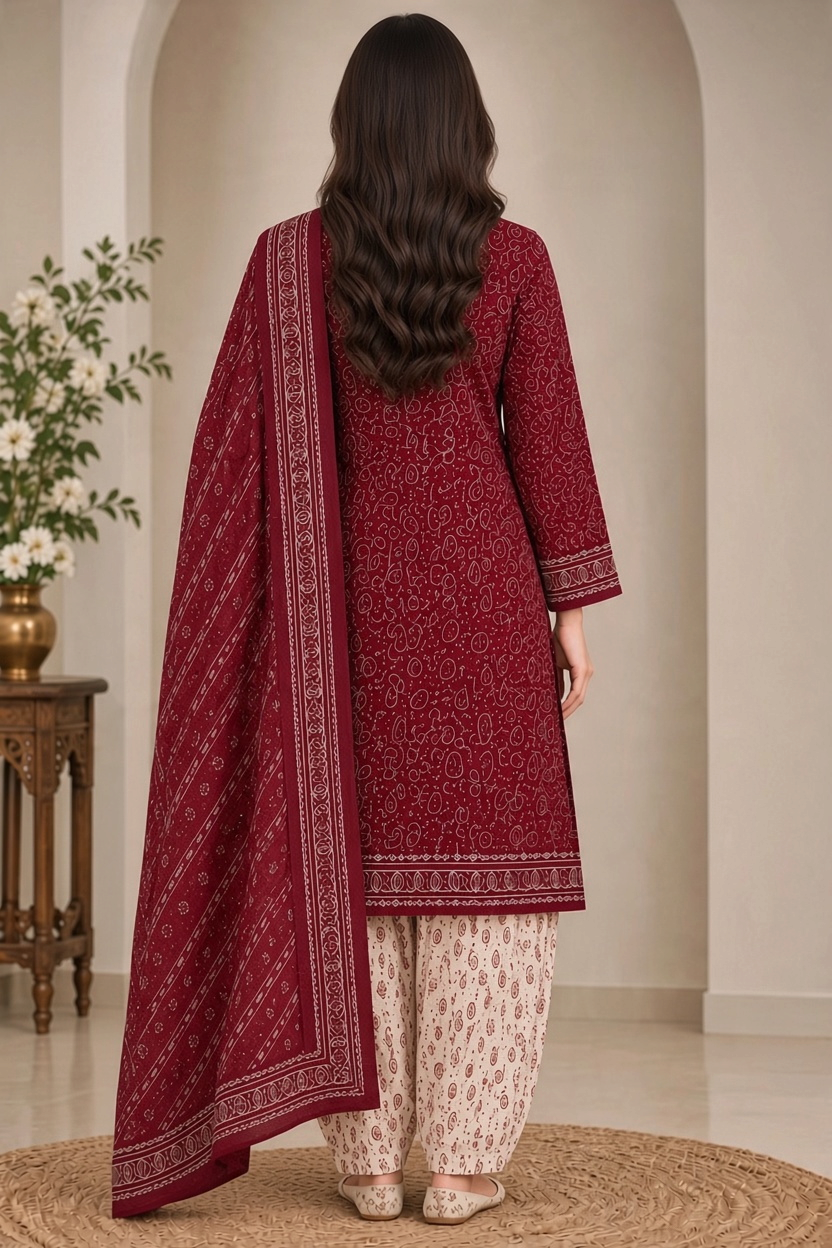 Bin Saeed Khaddar 3-Piece Unstitched Suit | Printed Dupatta Winter Collection Vol.3 | Brands Store