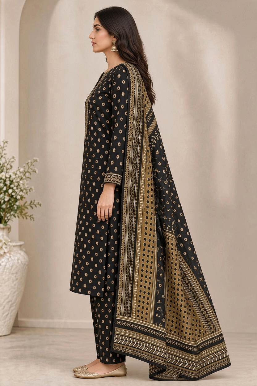 Bin Saeed Khaddar 3-Piece Unstitched Suit | Printed Dupatta Winter Collection Vol.2 | Brands Store