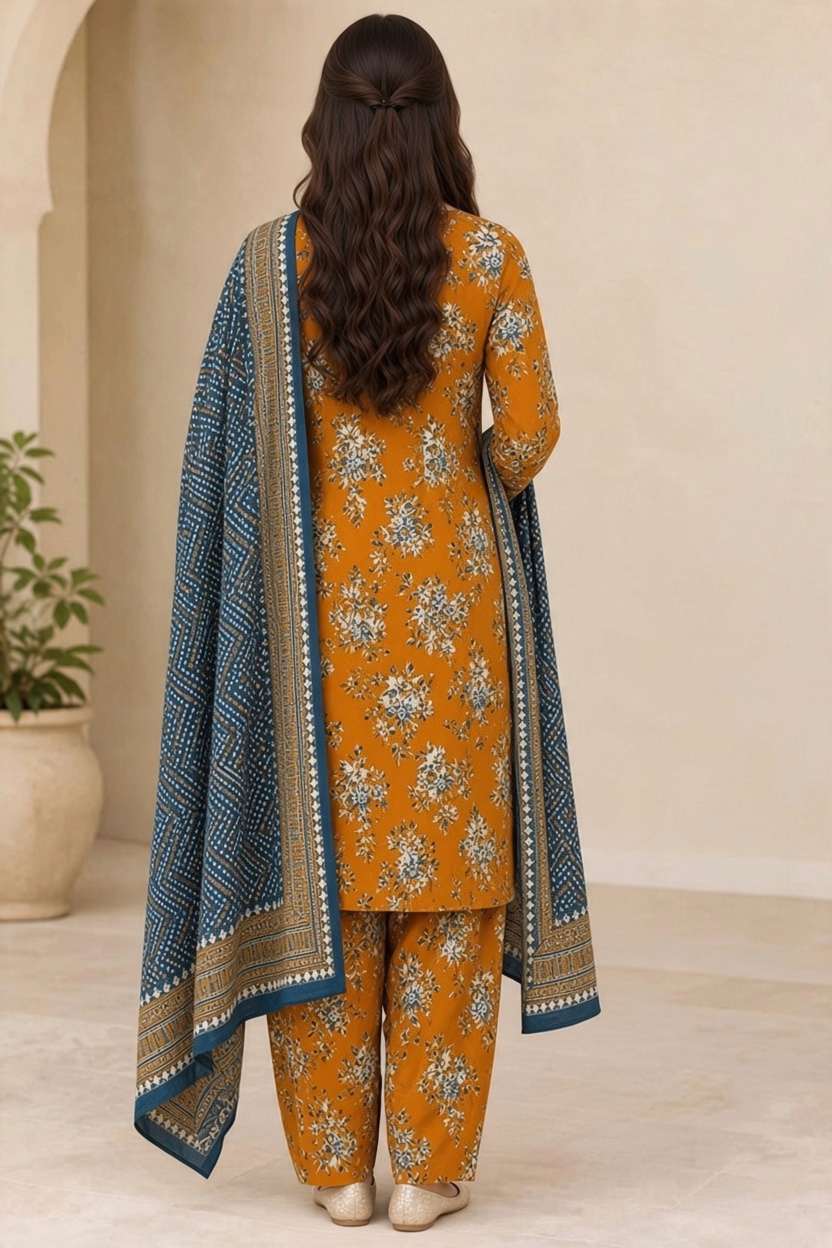 Bin Saeed Khaddar 3-Piece Unstitched Suit | Printed Dupatta Winter Collection Vol.1 | Brands Store