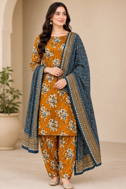 Bin Saeed Khaddar 3-Piece Unstitched Suit | Printed Dupatta Winter Collection Vol.1 | Brands Store