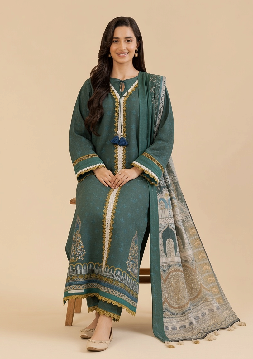 Nishat Linen 3-Piece Unstitched Suit | Printed Dupatta Winter Collection Vol.3 | Brands Store