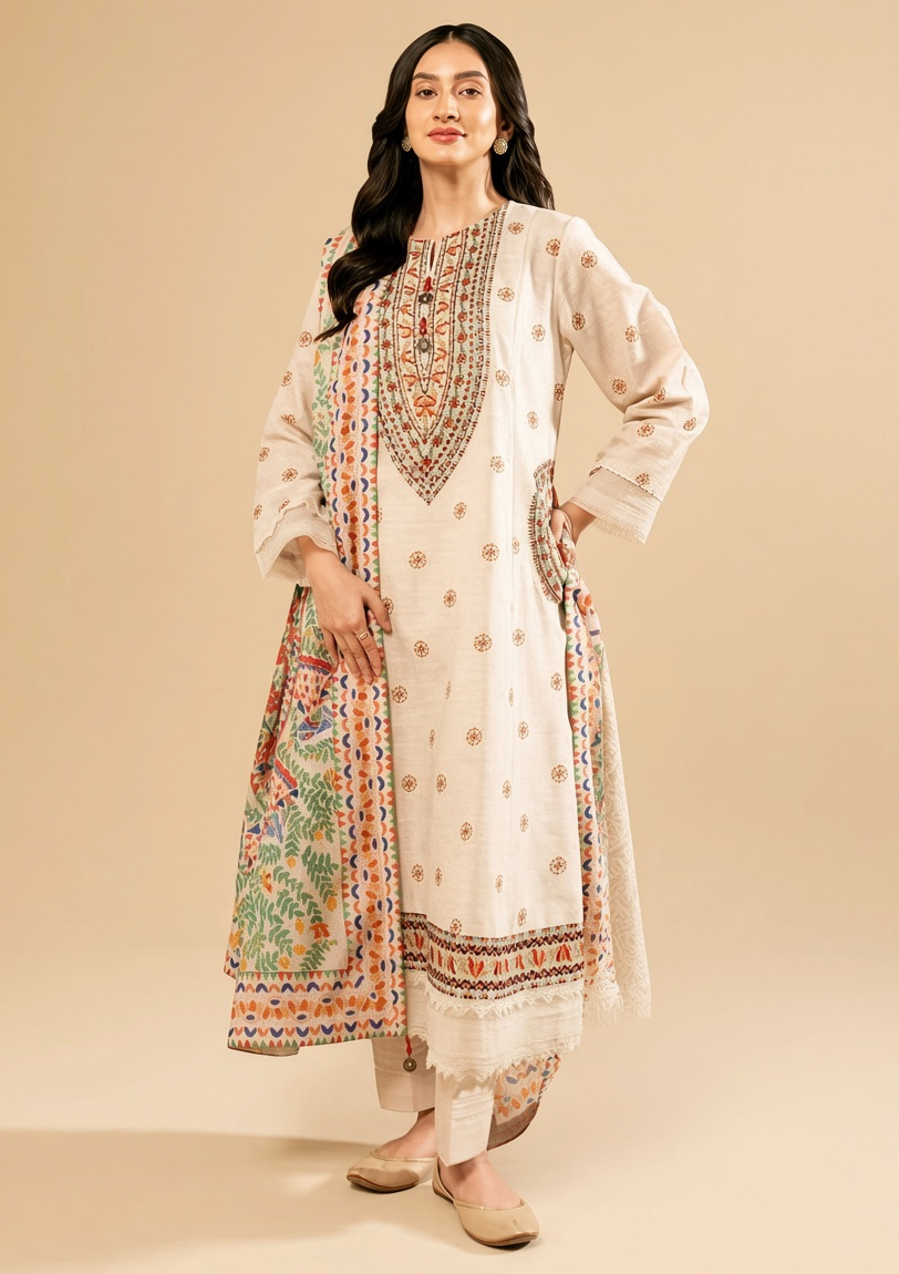 Nishat Linen 3-Piece Unstitched Suit | Printed Dupatta Winter Collection Vol.5 | Brands Store