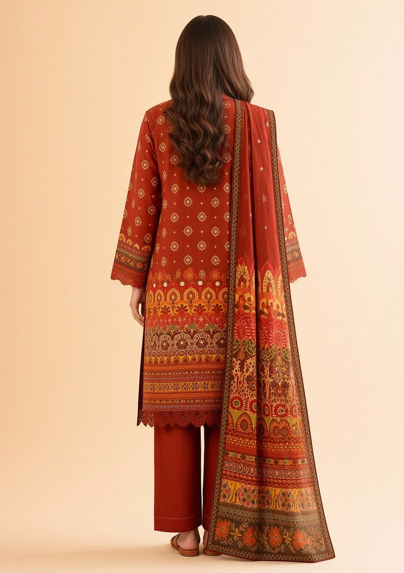 Nishat Linen 3-Piece Unstitched Suit | Printed Dupatta Winter Collection Vol.1 | Brands Store