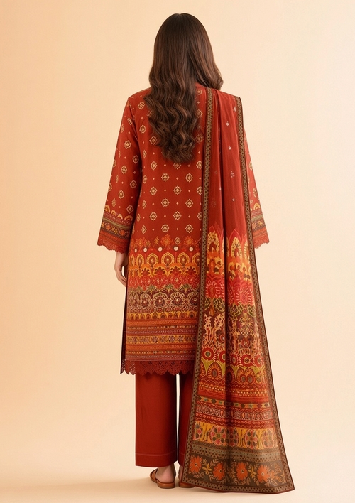 Nishat Linen 3-Piece Unstitched Suit | Printed Dupatta Winter Collection Vol.1 | Brands Store