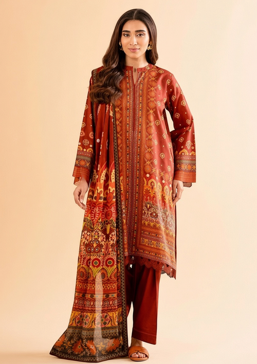 Nishat Linen 3-Piece Unstitched Suit | Printed Dupatta Winter Collection Vol.1 | Brands Store