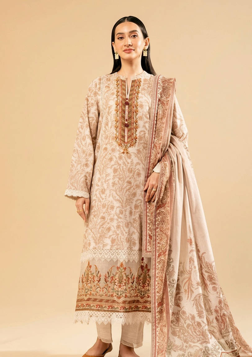 Nishat Linen 3-Piece Unstitched Suit | Printed Dupatta Winter Collection Vol.10 | Brands Store