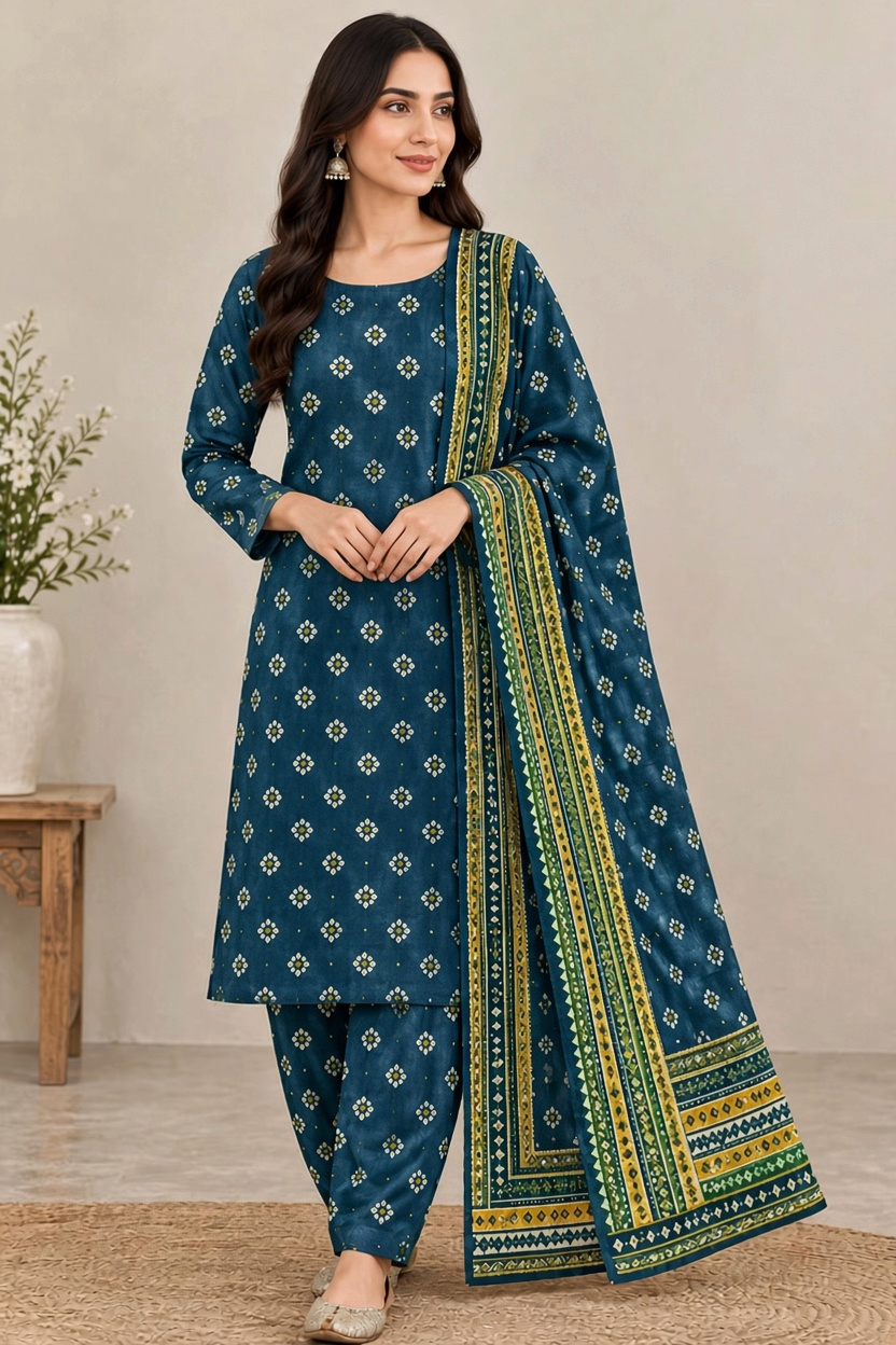 Bin Saeed Khaddar 3-Piece Unstitched Suit | Printed Dupatta Winter Collection Vol.4 | Brands Store