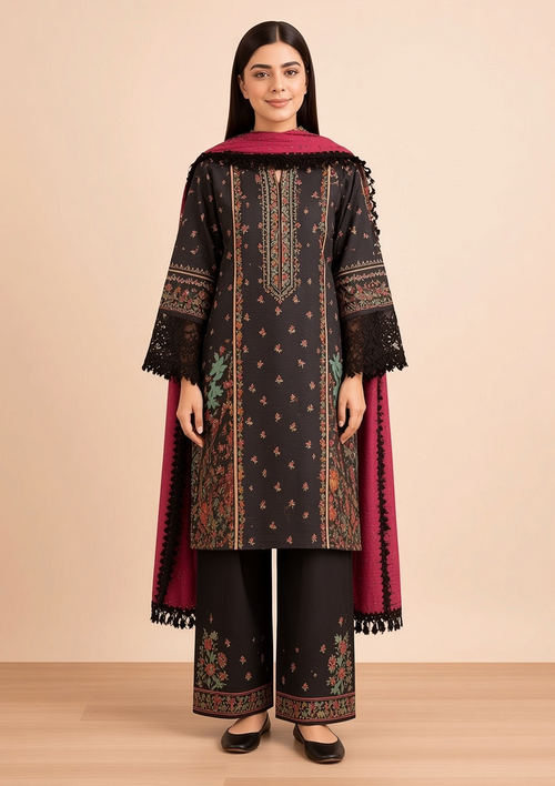 Nishat Linen 3-Piece Unstitched Suit | Printed Dupatta Winter Collection Vol.2 | Brands Store