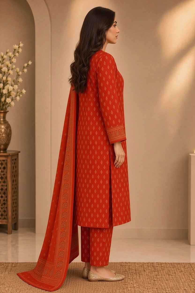 Bin Saeed Khaddar 3-Piece Unstitched Suit | Printed Dupatta Winter Collection Vol.7 | Brands Store