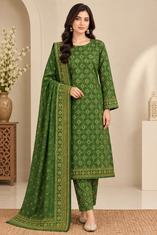 Bin Saeed Khaddar 3-Piece Unstitched Suit | Printed Dupatta Winter Collection Vol.6 | Brands Store