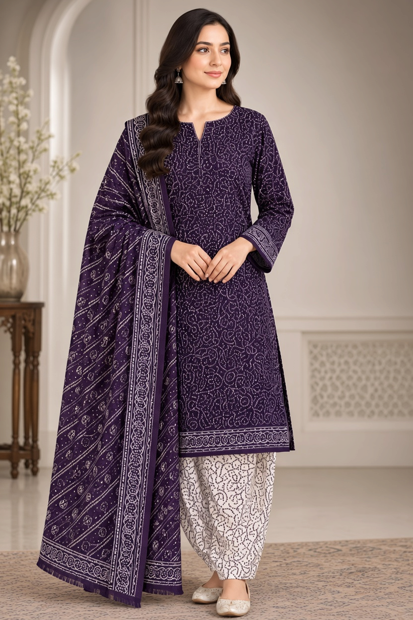 Bin Saeed Khaddar 3-Piece Unstitched Suit | Printed Dupatta Winter Collection Vol.5 | Brands Store