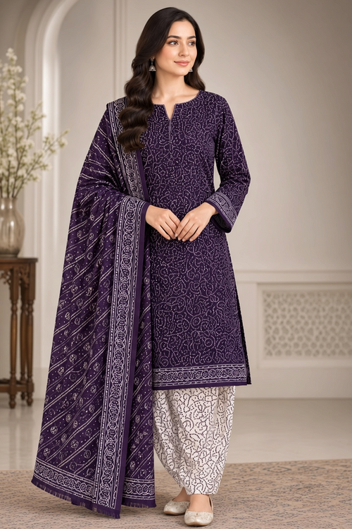 Bin Saeed Khaddar 3-Piece Unstitched Suit | Printed Dupatta Winter Collection Vol.5 | Brands Store