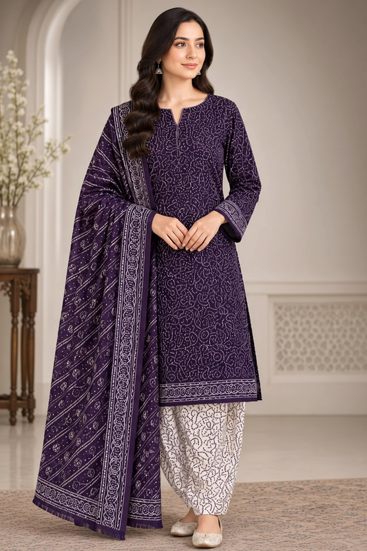 Bin Saeed Khaddar 3-Piece Unstitched Suit | Printed Dupatta Winter Collection Vol.5 | Brands Store