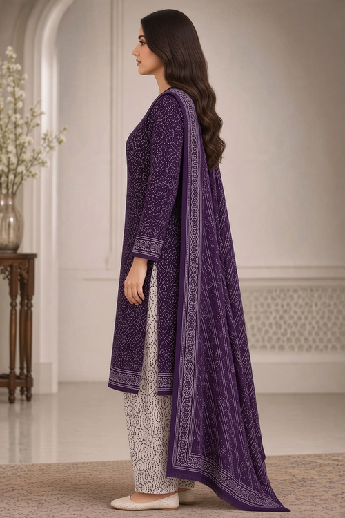 Bin Saeed Khaddar 3-Piece Unstitched Suit | Printed Dupatta Winter Collection Vol.5 | Brands Store