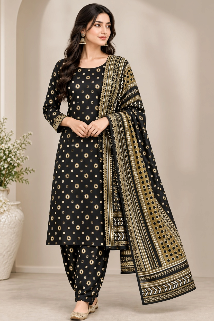 Bin Saeed Khaddar 3-Piece Unstitched Suit | Printed Dupatta Winter Collection Vol.2 | Brands Store
