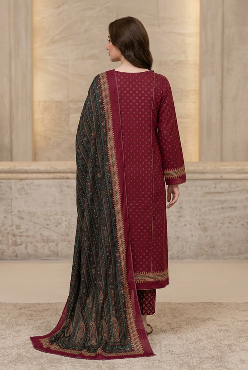 Bin Saeed Khaddar 3-Piece Unstitched Suit | Printed Dupatta Winter Collection Vol.24 | Brands Store