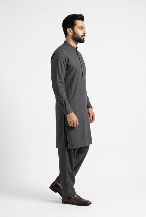 Gul Ahmed Italian Toyobo Unstitched Suit – Charcoal (Shade #07)
