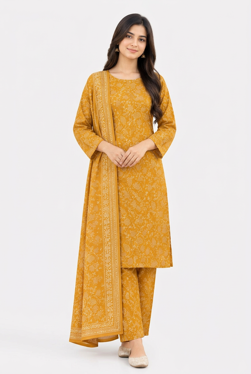 Bin Saeed Khaddar 3-Piece Unstitched Suit | Printed Dupatta Winter Collection Vol.16 | Brands Store