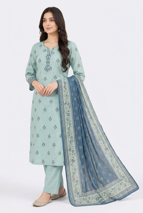 Bin Saeed Khaddar 3-Piece Unstitched Suit | Printed Dupatta Winter Collection Vol.17 | Brands Store