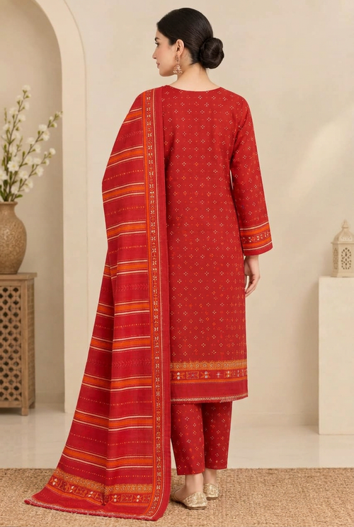 Bin Saeed Khaddar 3-Piece Unstitched Suit | Printed Dupatta Winter Collection Vol.10 | Brands Store