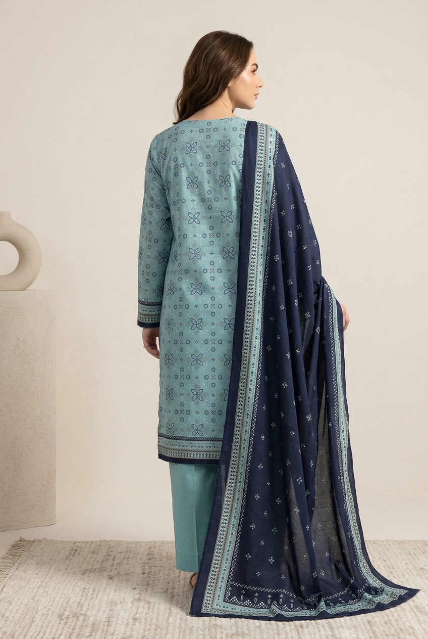 Bin Saeed Khaddar Suit - Back View
