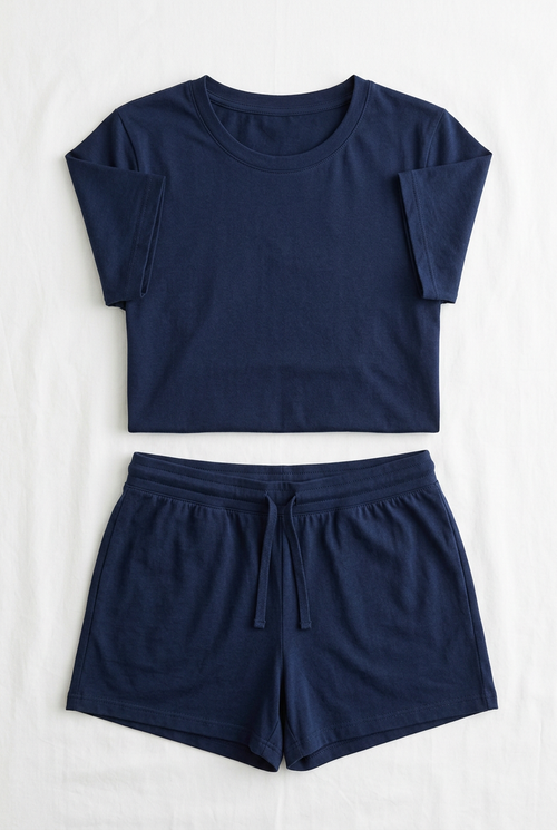 Shello Women's Navy Blue 2-Piece Nighty Set