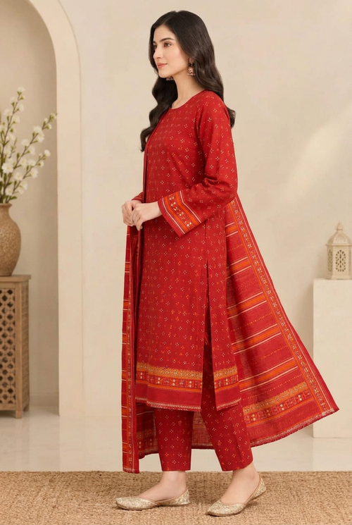 Bin Saeed Khaddar 3-Piece Unstitched Suit | Printed Dupatta Winter Collection Vol.10 | Brands Store