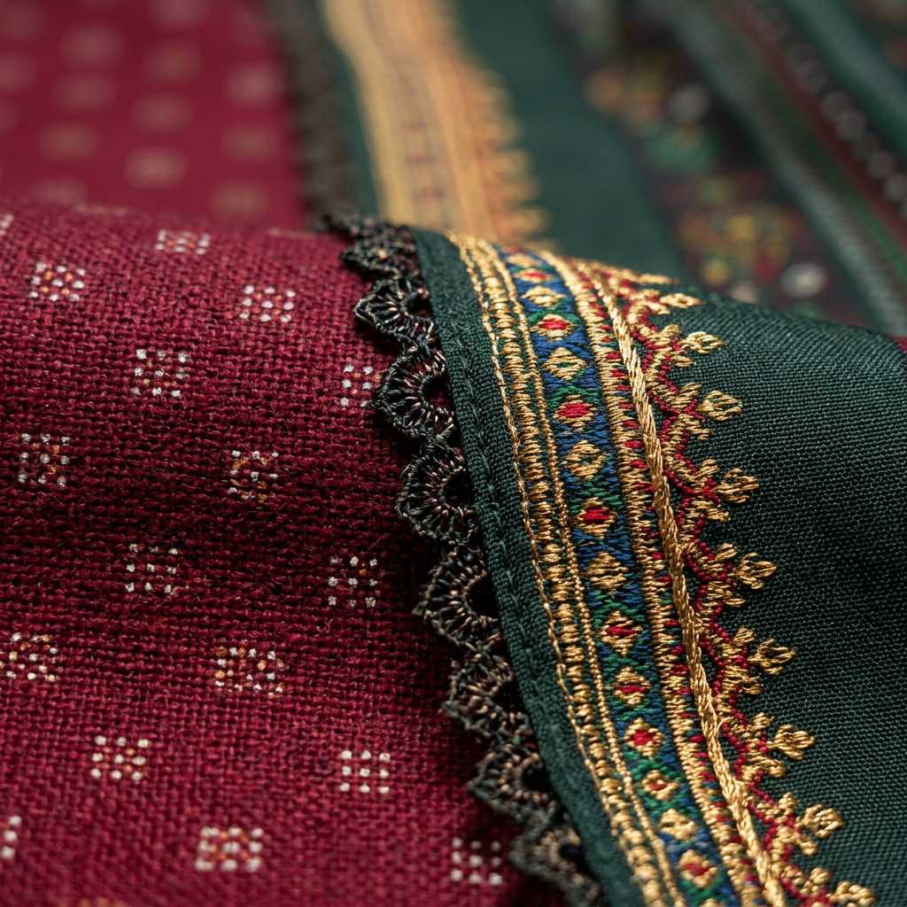 Bin Saeed Khaddar Suit - Fabric Close-up