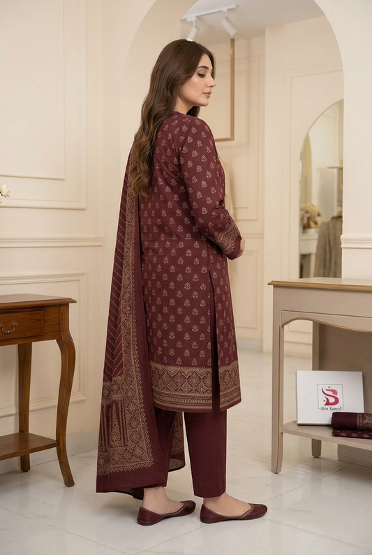 Bin Saeed Khaddar Suit - Side View