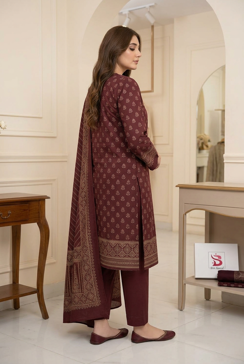Bin Saeed Khaddar Suit - Side View