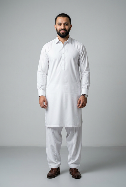 Gul Ahmed Italian Toyobo Unstitched Suit – White (Shade #06)