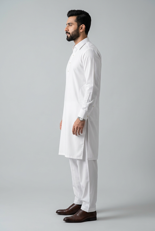 Gul Ahmed Italian Toyobo Unstitched Suit – White (Shade #06)