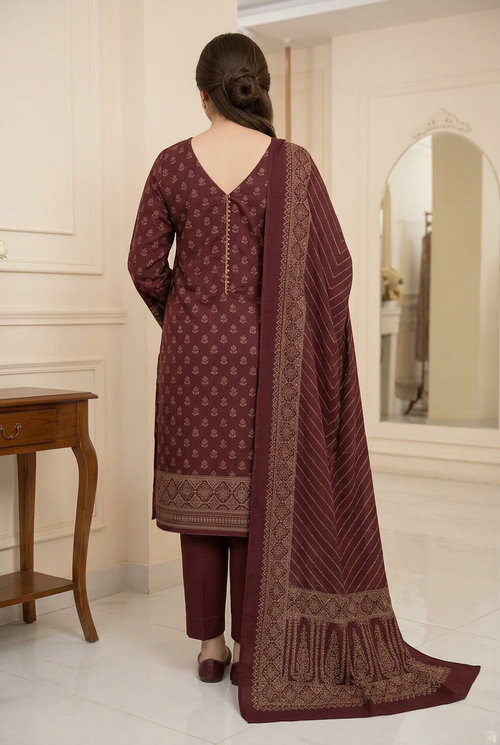 Bin Saeed Khaddar 3-Piece Unstitched Suit | Printed Dupatta Winter Collection Vol.23 | Brands Store