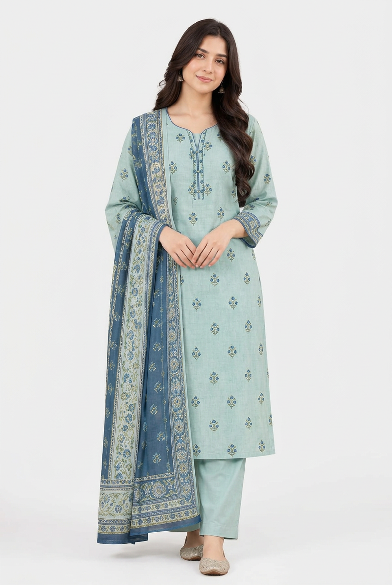 Bin Saeed Khaddar 3-Piece Unstitched Suit | Printed Dupatta Winter Collection Vol.17 | Brands Store