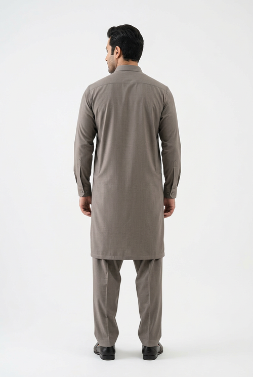 Gul Ahmed Italian Toyobo Unstitched Suit – Taupe Grey (Shade #03)